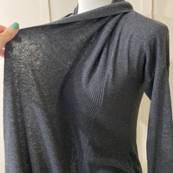 Express Dark Gray Draped Cardigan, Size XS - Picture 3 of 9